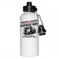 Trump AmericaS Favorite Garbage Man Trump In Trash Truck Aluminum Water Bottle