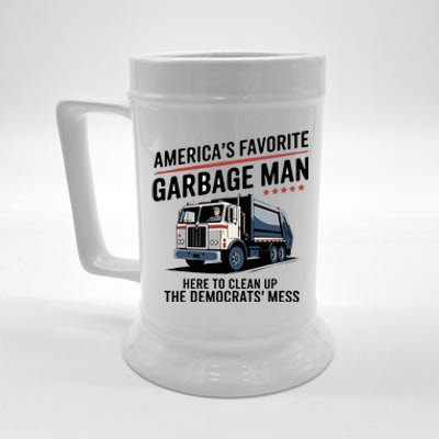 Trump AmericaS Favorite Garbage Man Trump In Trash Truck Beer Stein