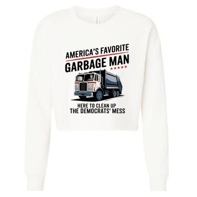 Trump AmericaS Favorite Garbage Man Trump In Trash Truck Cropped Pullover Crew