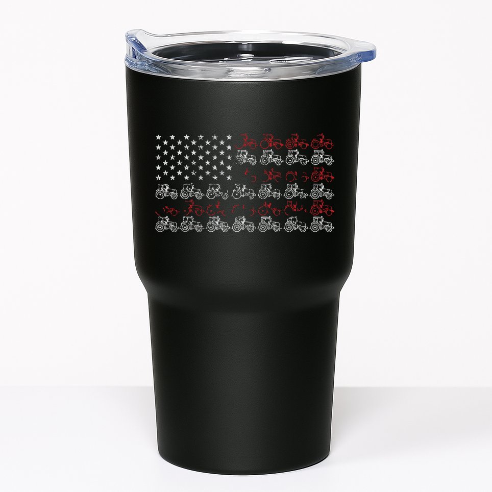 Tractor American Flag Farmer Tumbler