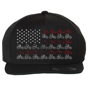 Tractor American Flag Farmer Wool Snapback Cap