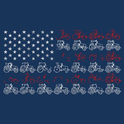 Tractor American Flag Farmer T-Shirt