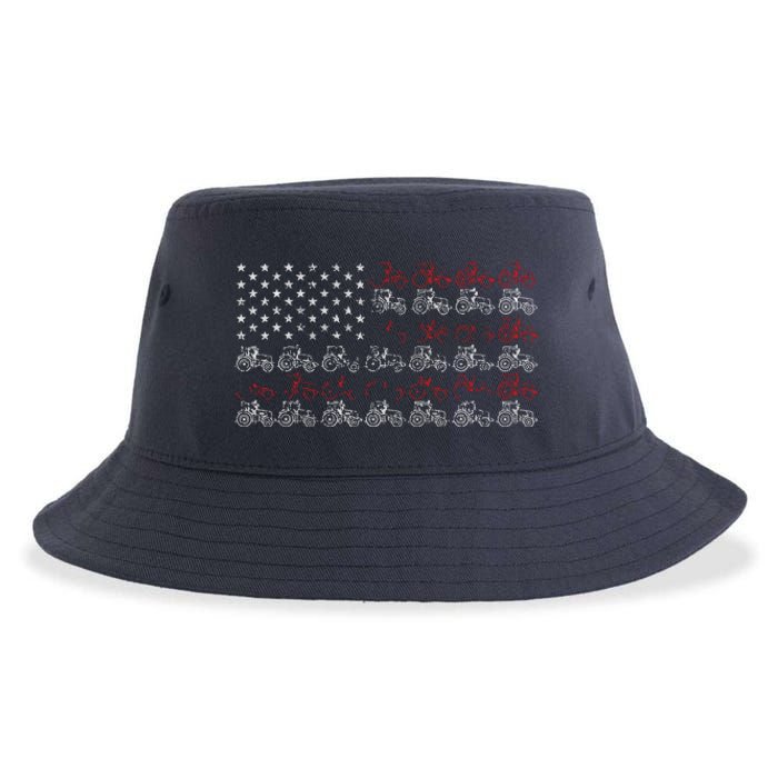 Tractor American Flag Farmer Sustainable Bucket Hat