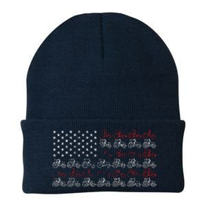 Tractor American Flag Farmer Knit Cap Winter Beanie