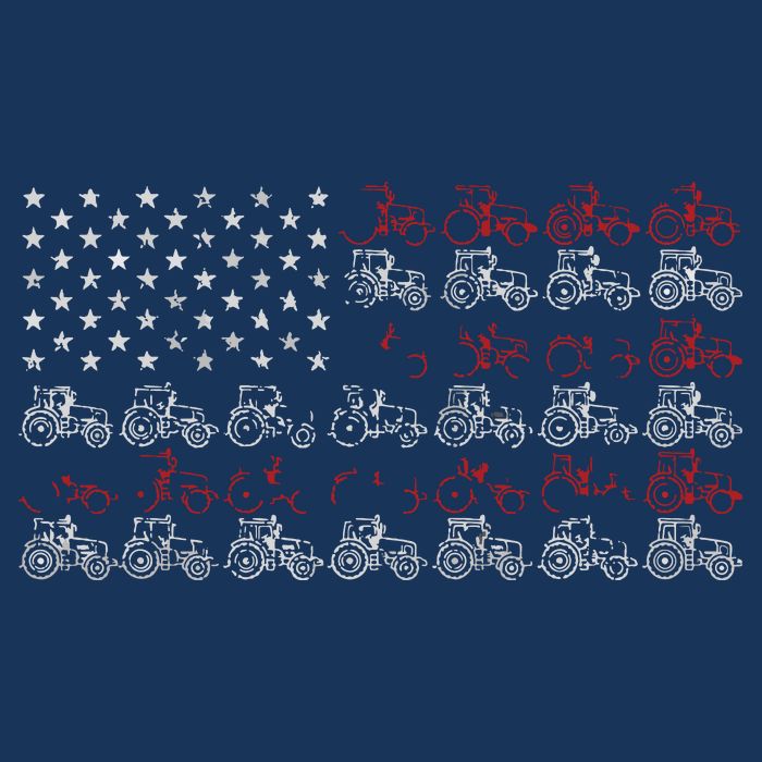 Tractor American Flag Farmer Drawstring Bag