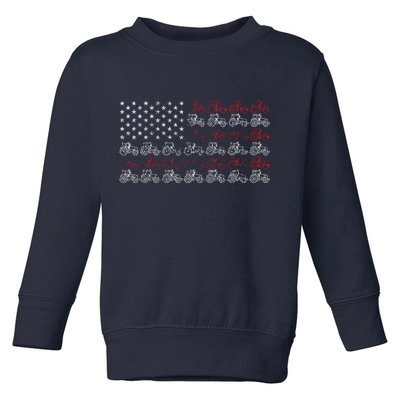 Tractor American Flag Farmer Toddler Sweatshirt