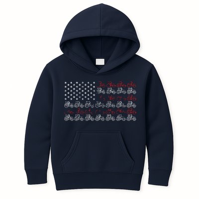 Tractor American Flag Farmer Kids Hoodie