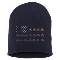 Tractor American Flag Farmer Short Acrylic Beanie