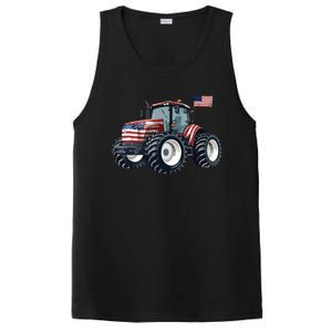 Tractor American Flag Farming 4th Of July Patriotic Farmer PosiCharge Competitor Tank