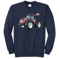 Tractor American Flag Farming 4th Of July Patriotic Farmer Sweatshirt