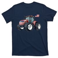 Tractor American Flag Farming 4th Of July Patriotic Farmer T-Shirt