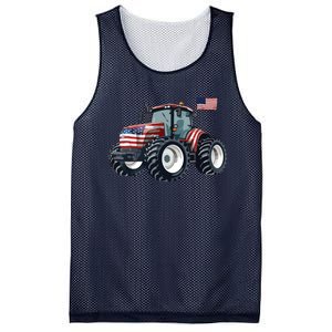 Tractor American Flag Farming 4th Of July Patriotic Farmer Mesh Reversible Basketball Jersey Tank