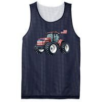 Tractor American Flag Farming 4th Of July Patriotic Farmer Mesh Reversible Basketball Jersey Tank