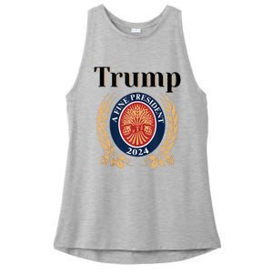 Trump A Fine President 2024 Re Election 2024 Ladies PosiCharge Tri-Blend Wicking Tank