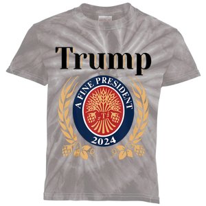 Trump A Fine President 2024 Re Election 2024 Kids Tie-Dye T-Shirt