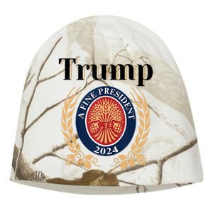 Trump A Fine President 2024 Re Election 2024 Kati - Camo Knit Beanie