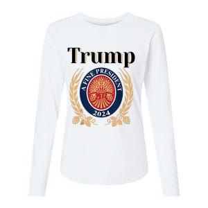 Trump A Fine President 2024 Re Election 2024 Womens Cotton Relaxed Long Sleeve T-Shirt