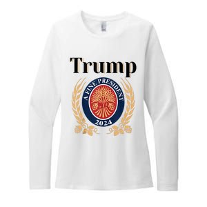 Trump A Fine President 2024 Re Election 2024 Womens CVC Long Sleeve Shirt