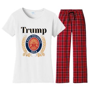 Trump A Fine President 2024 Re Election 2024 Women's Flannel Pajama Set