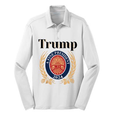 Trump A Fine President 2024 Re Election 2024 Silk Touch Performance Long Sleeve Polo