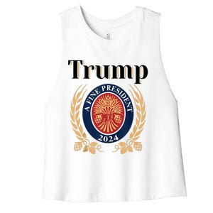 Trump A Fine President 2024 Re Election 2024 Women's Racerback Cropped Tank