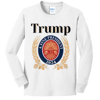 Trump A Fine President 2024 Re Election 2024 Kids Long Sleeve Shirt