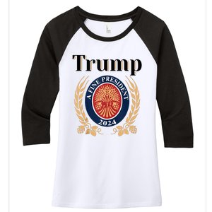 Trump A Fine President 2024 Re Election 2024 Women's Tri-Blend 3/4-Sleeve Raglan Shirt