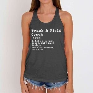 Track And Field Coach Definition Funny Trainer Gift Present Women's Knotted Racerback Tank