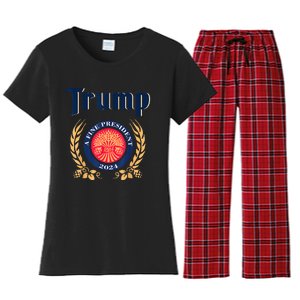 Trump A Fine President 2024 Take America Back Election Women's Flannel Pajama Set