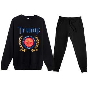 Trump A Fine President 2024 Take America Back Election Premium Crewneck Sweatsuit Set