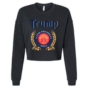 Trump A Fine President 2024 Take America Back Election Cropped Pullover Crew