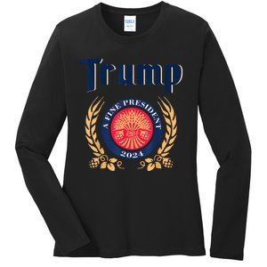 Trump A Fine President 2024 Take America Back Election Ladies Long Sleeve Shirt