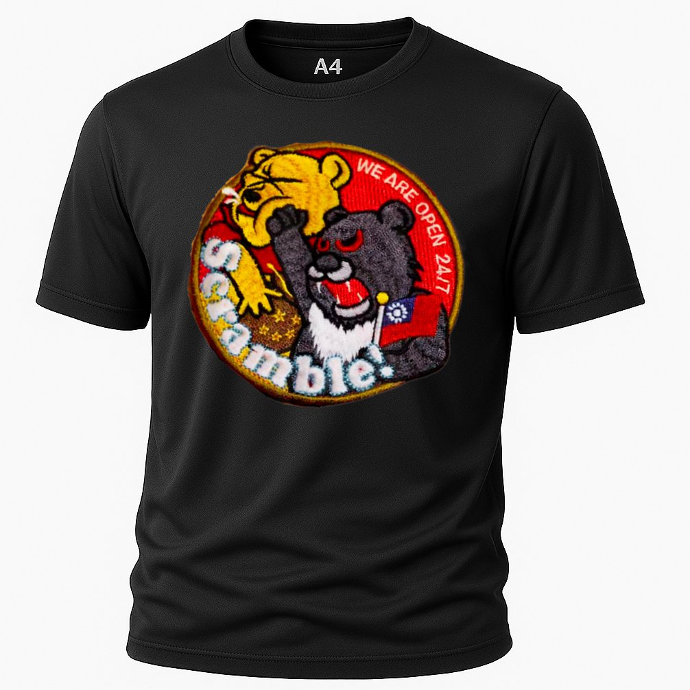 Taiwan Air Force Badge Taiwan Flag Cooling Performance Crew T-Shirt