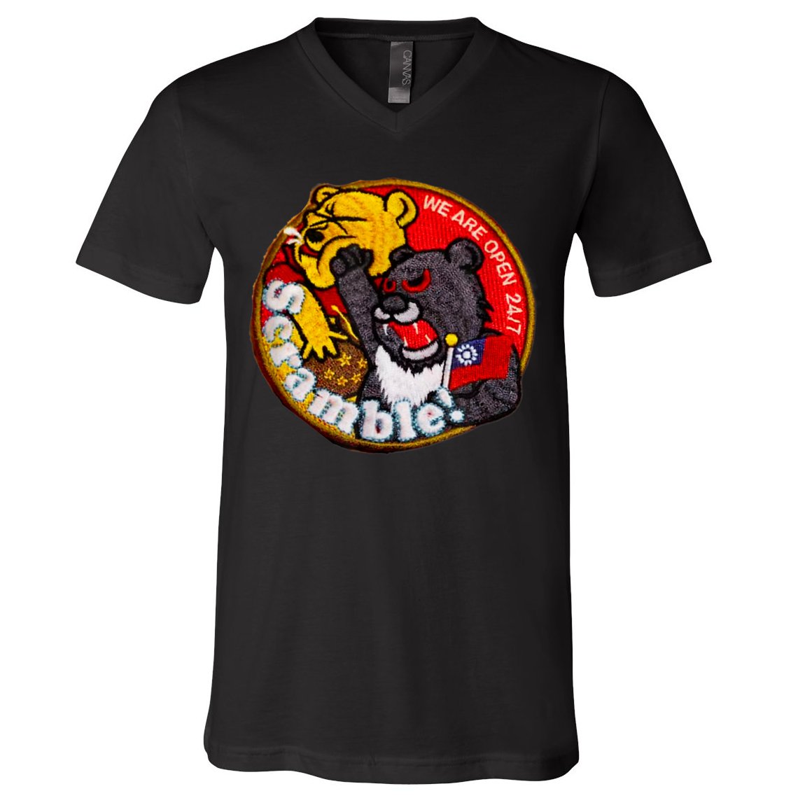 Taiwan Air Force Badge Taiwan Flag V-Neck T-Shirt