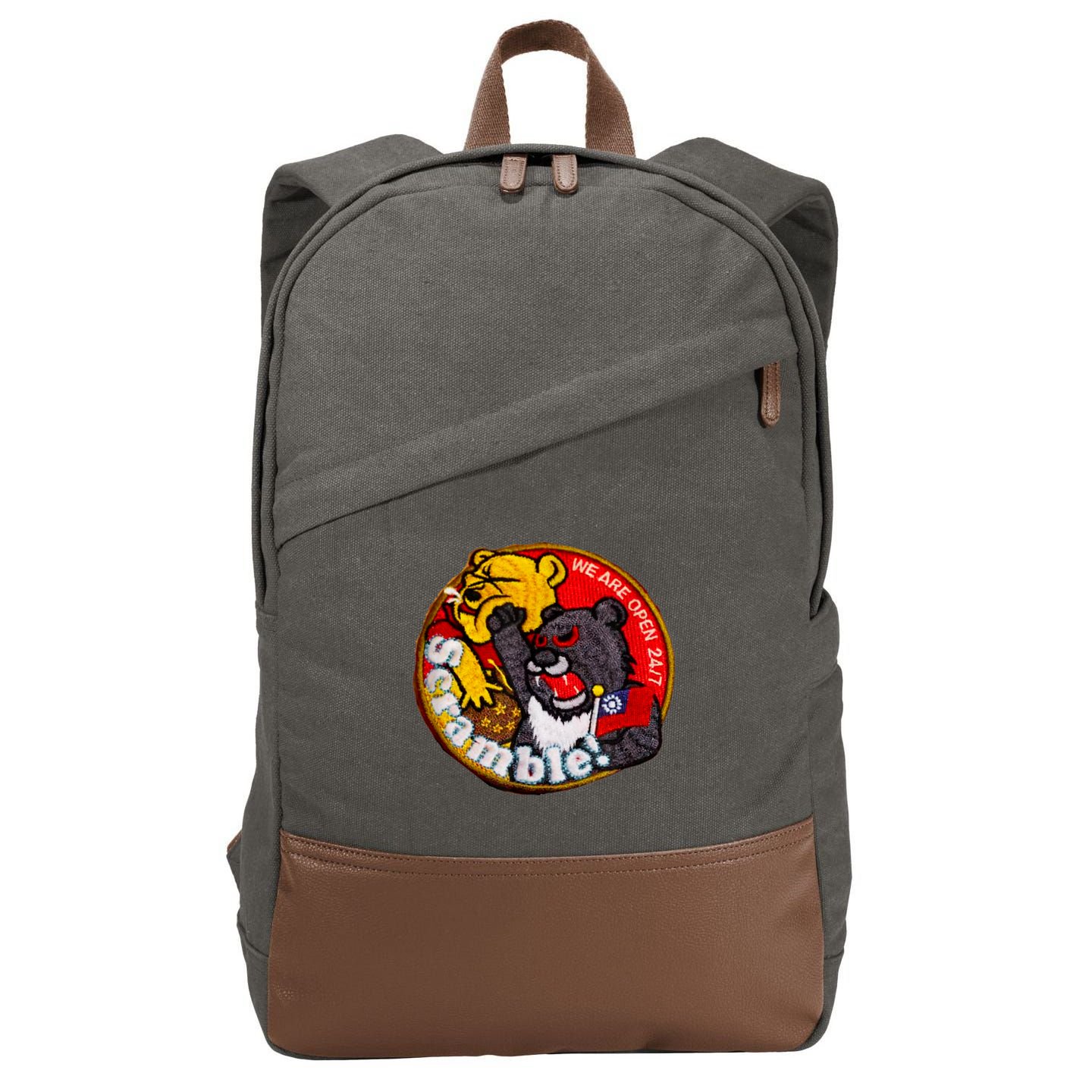 Taiwan Air Force Badge Taiwan Flag Cotton Canvas Backpack