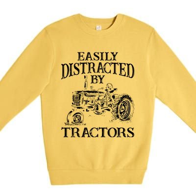 Tractor Art For Men Women Farming Agriculture Farmer Truck Premium Crewneck Sweatshirt