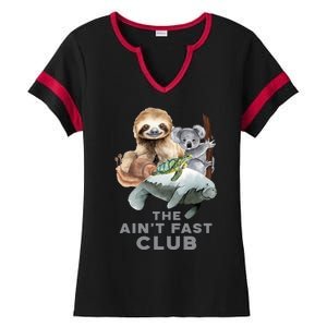 The Aint Fast Club Funny Cute Slow Animal Ladies Halftime Notch Neck Tee