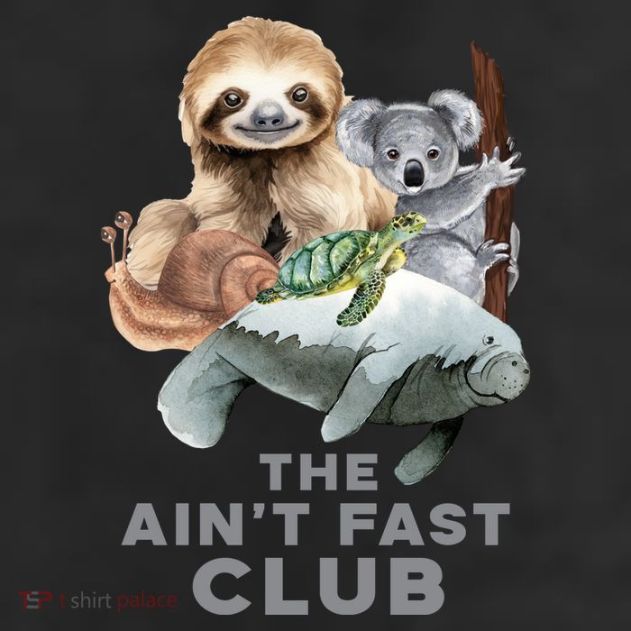 The Aint Fast Club Funny Cute Slow Animal 7 Panel Mesh Trucker Snapback Hat