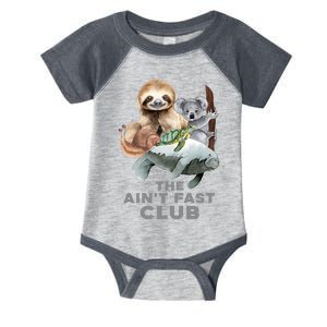 The Aint Fast Club Funny Cute Slow Animal Infant Baby Jersey Bodysuit