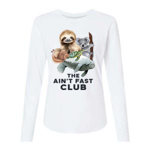 The Aint Fast Club Funny Cute Slow Animal Womens Cotton Relaxed Long Sleeve T-Shirt