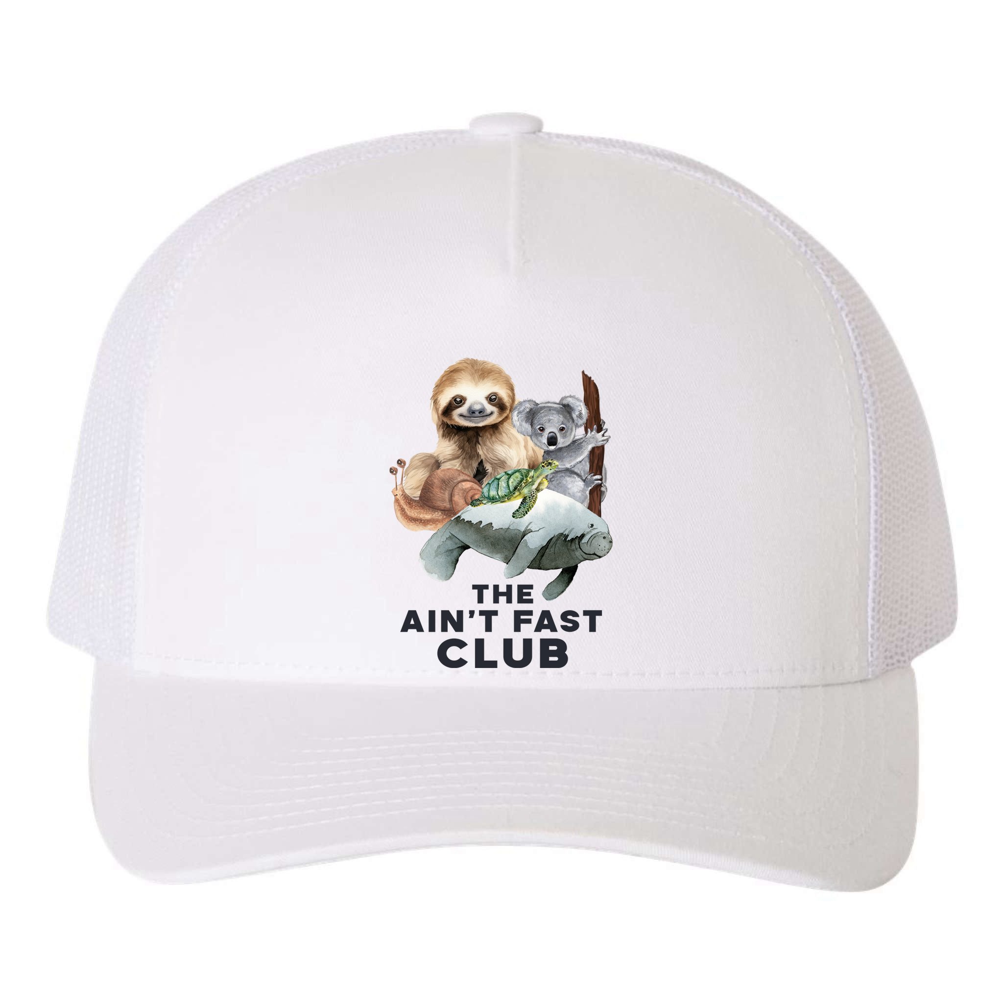 The Aint Fast Club Funny Cute Slow Animal Yupoong Adult 5-Panel Trucker Hat