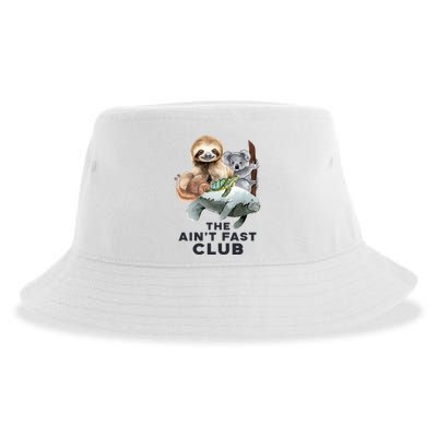 The Aint Fast Club Funny Cute Slow Animal Sustainable Bucket Hat