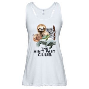 The Aint Fast Club Funny Cute Slow Animal Ladies Essential Flowy Tank