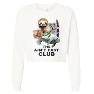 The Aint Fast Club Funny Cute Slow Animal Cropped Pullover Crew