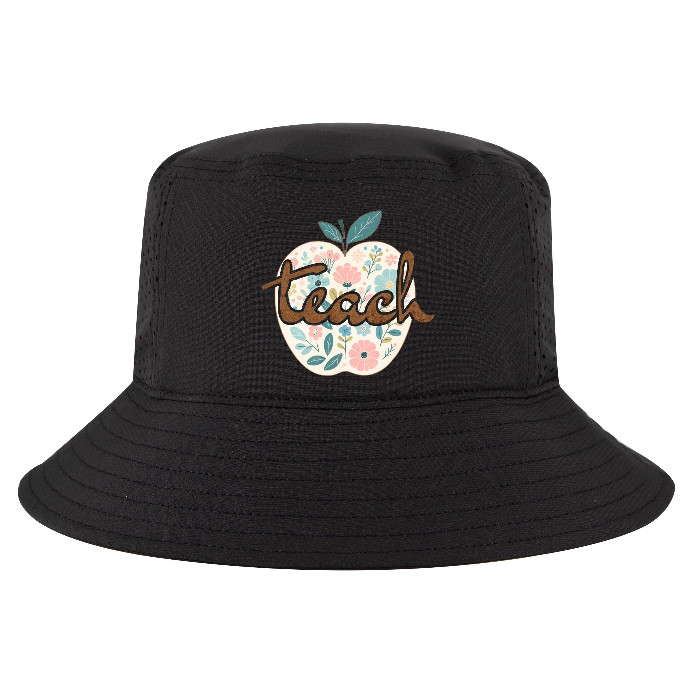 Teacher Apple Floral Cool Comfort Performance Bucket Hat