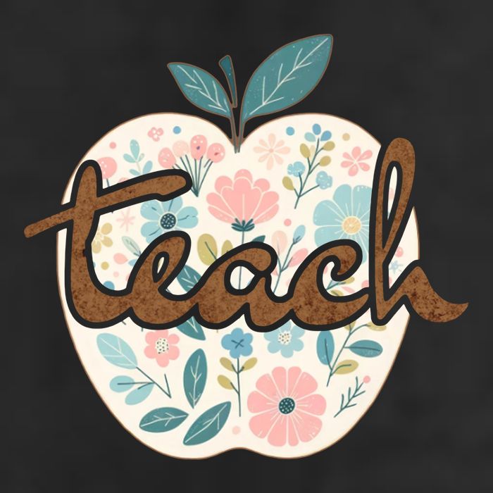 Teacher Apple Floral Cool Comfort Performance Bucket Hat
