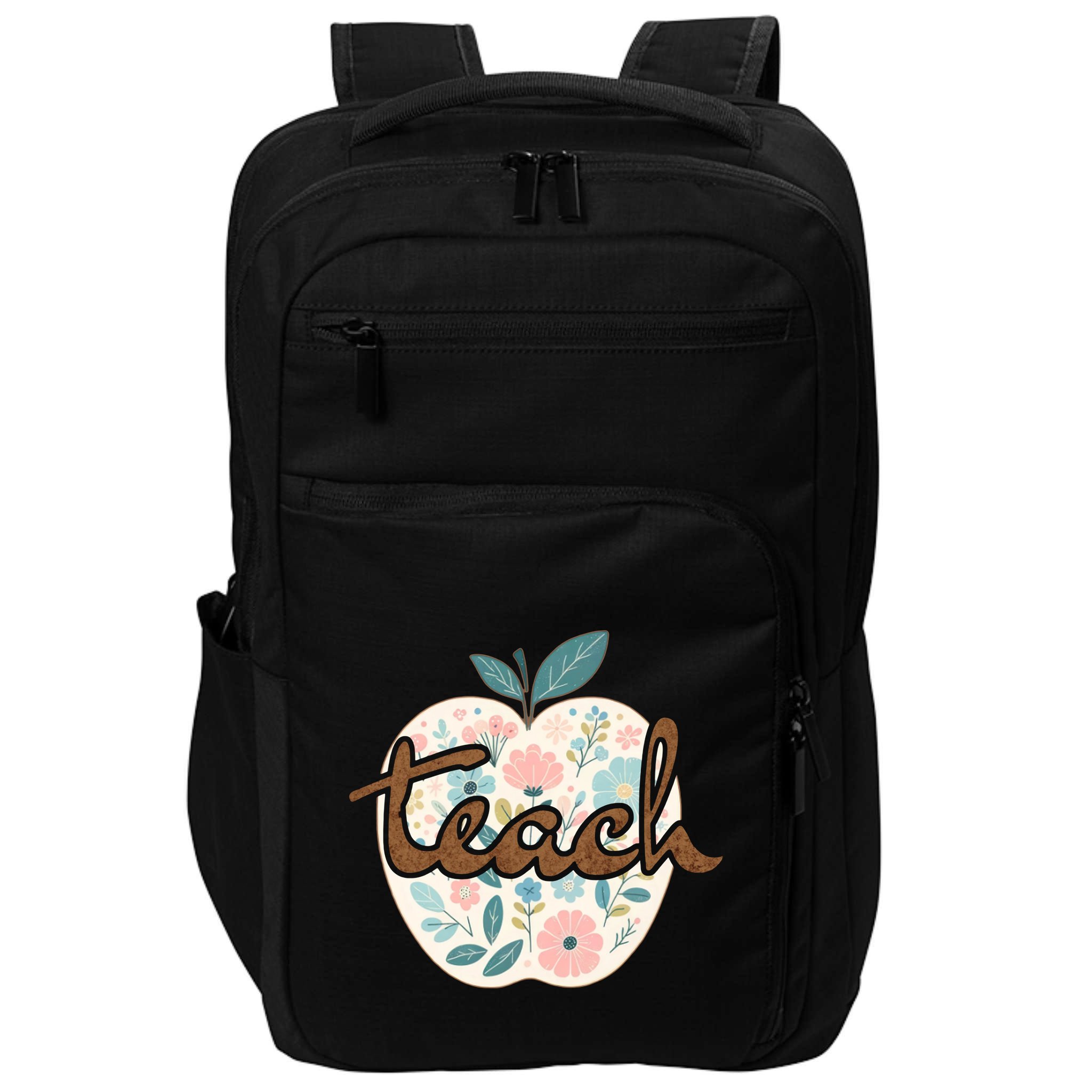 Teacher Apple Floral Impact Tech Backpack