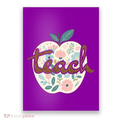 Teacher Apple Floral Poster