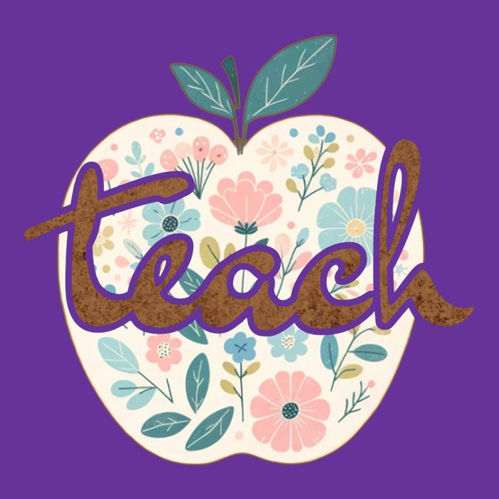 Teacher Apple Floral Poster