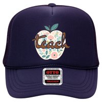 Teacher Apple Floral Trucker Hat
